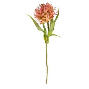 Artificial Pink Pincushion Protea Stem | Faux Leucospermum Flower | Frosted Cora